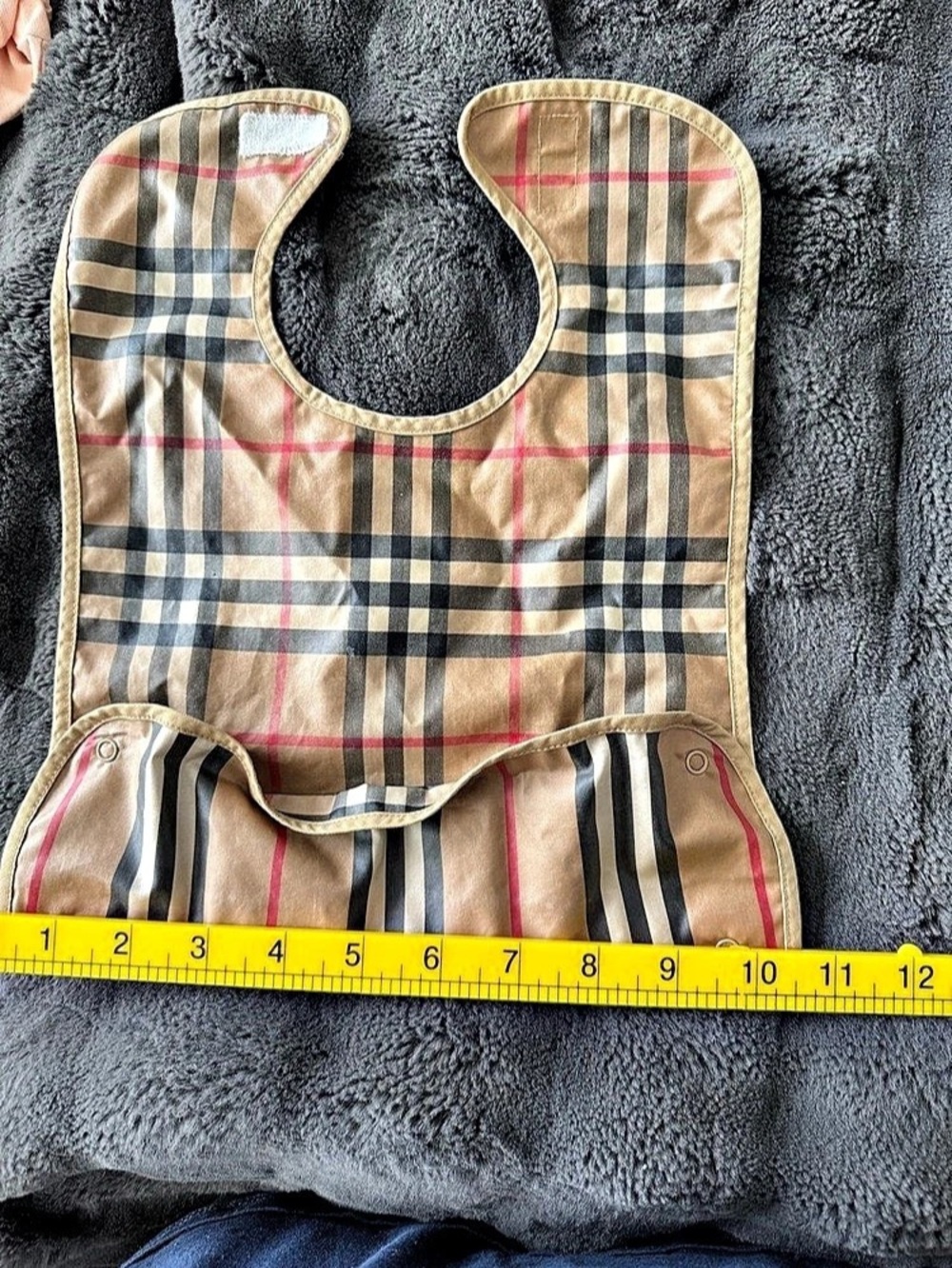 Burberry Vintage Check Cotton Bib in Brown & Black